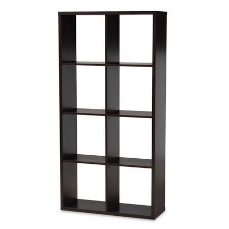 Baxton Studio Janne Dark Brown Finished 8-Cube Multipurpose Storage Shelf 159-9856